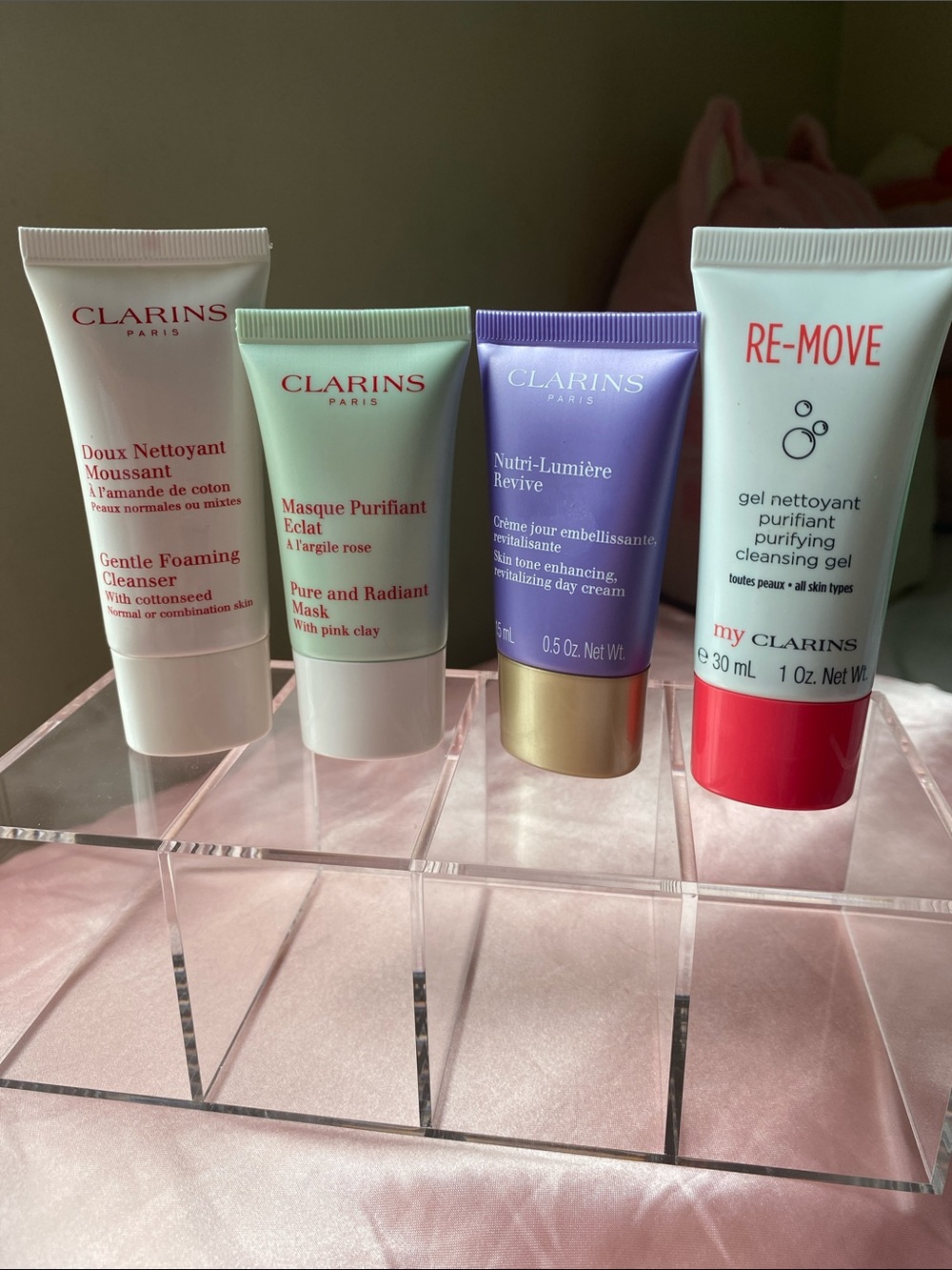 NEW Clarins Skincare Bundle 4-Piece Cleanser Mask + $95 Nutri-Lumiere + Re-Move